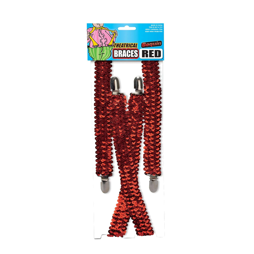 1920s Red Sequin Braces Costume Accessory BA1026 1