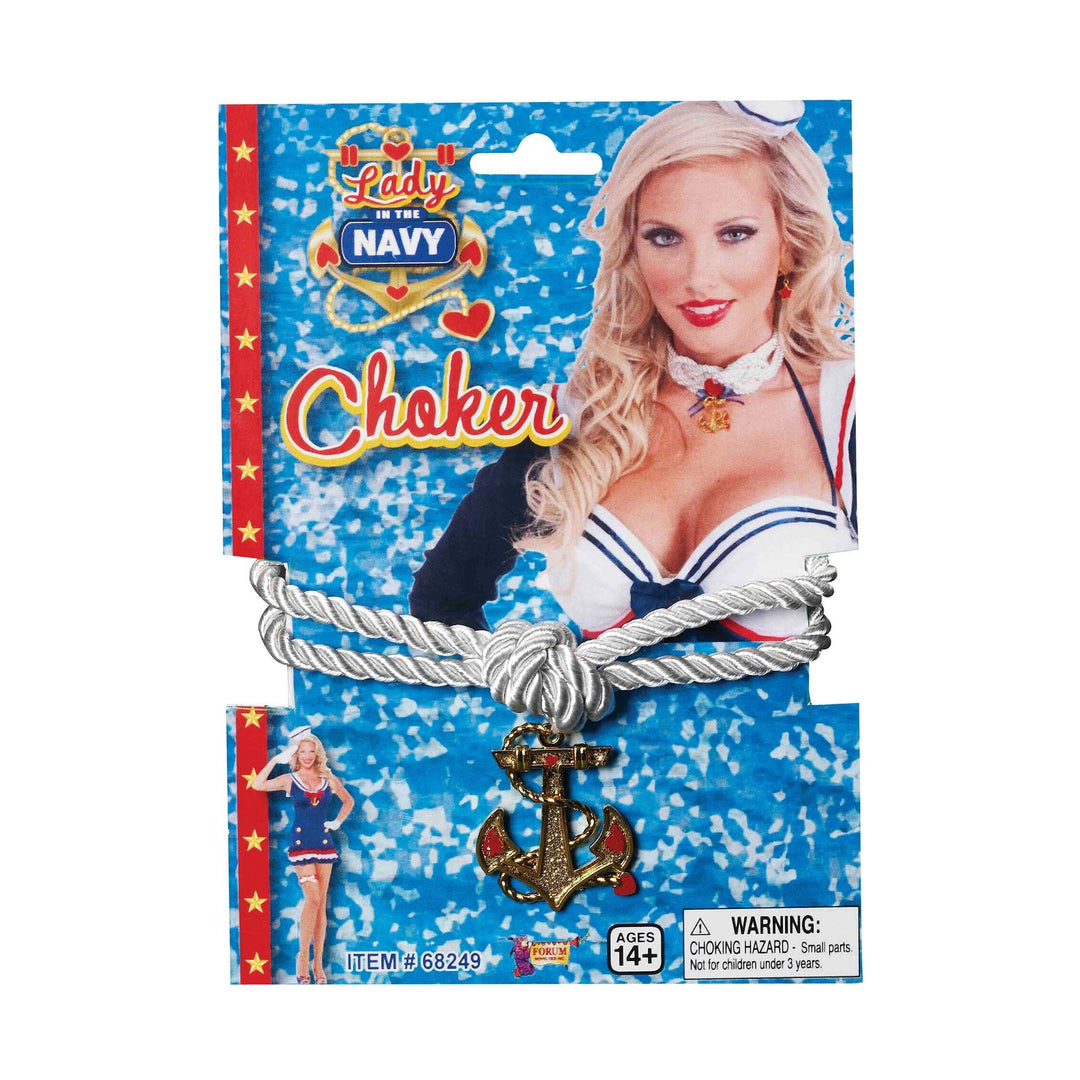 Lady In The Navy Choker Necklace Costume Accessory BA1053 1