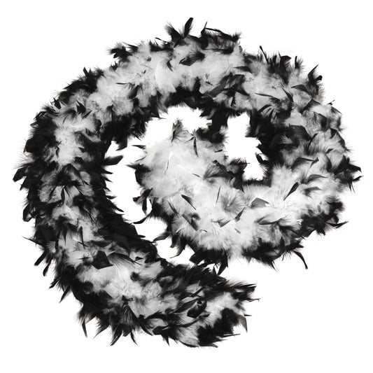 Womens Feather Boa 80g Black White Costume Accessories Female Halloween 1