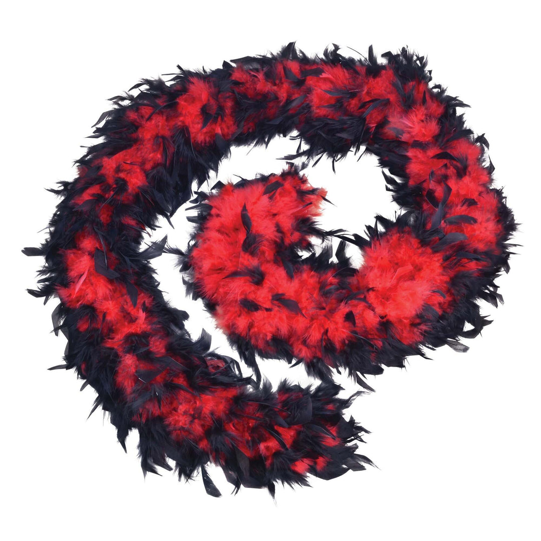 Womens Feather Boa 80g Red Black Costume Accessories Female Halloween 1
