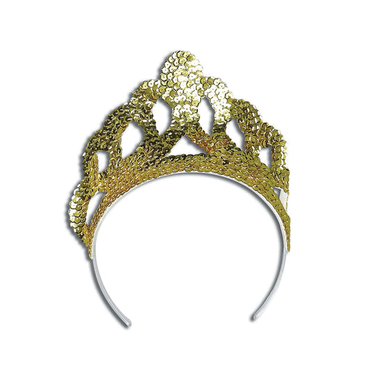 Womens Tiara Sequin Gold Large Costume Accessories Female Halloween 1