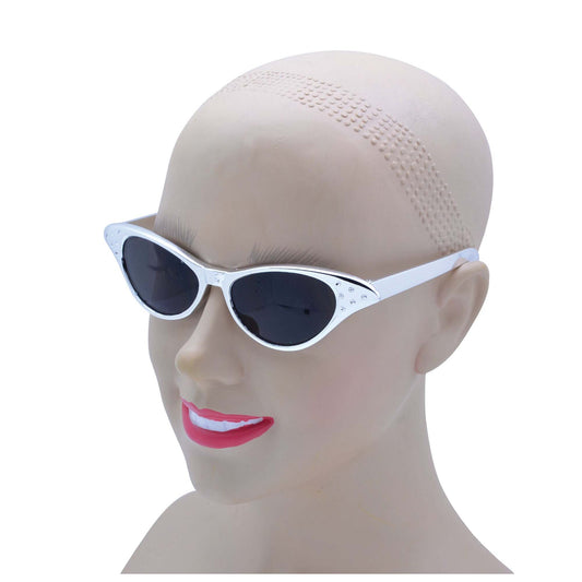 Womens Sunflasses 50s Silver Metallic Costume Accessories Female Halloween 1