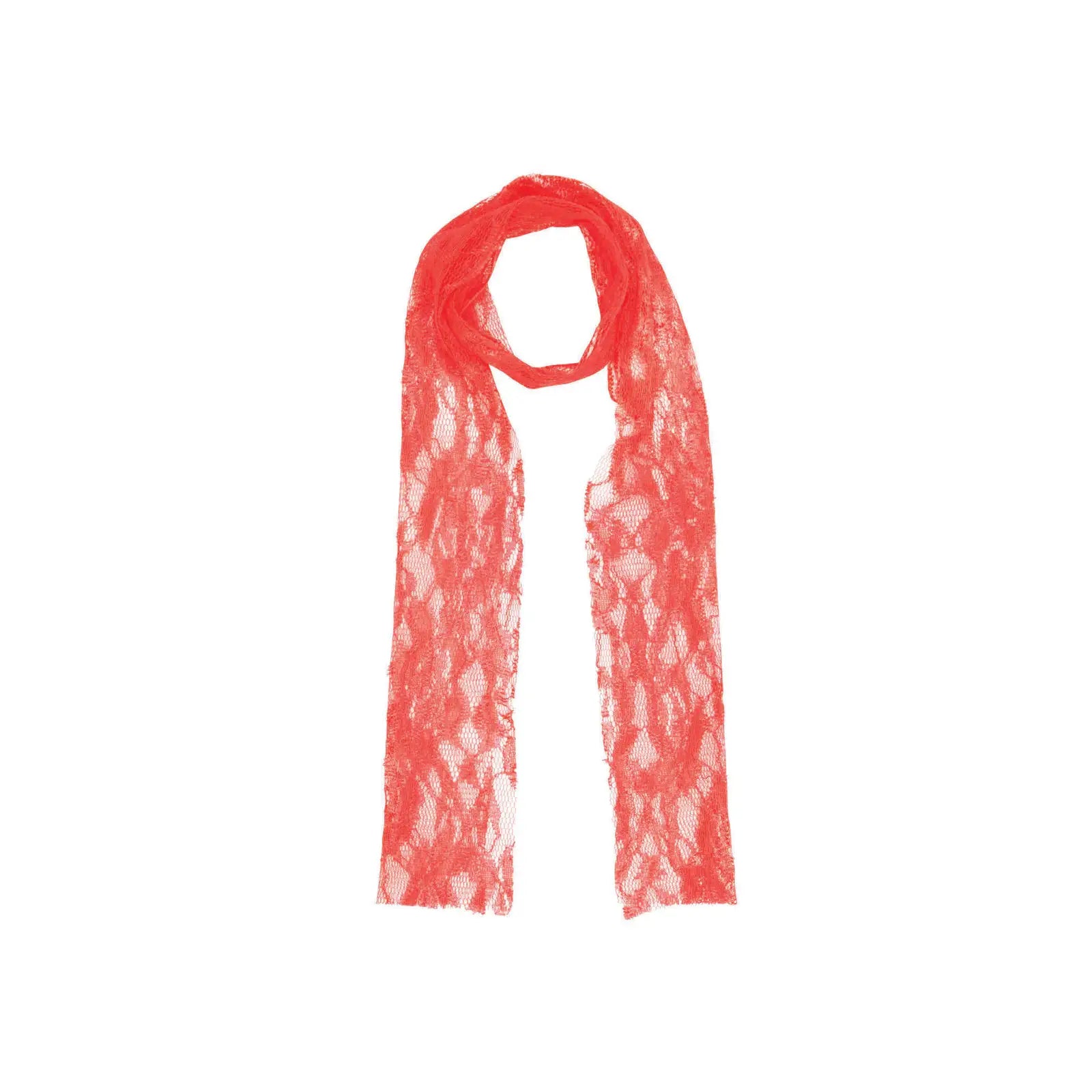 Orange 80s Neon Lace Scarf Costume Accessory 1