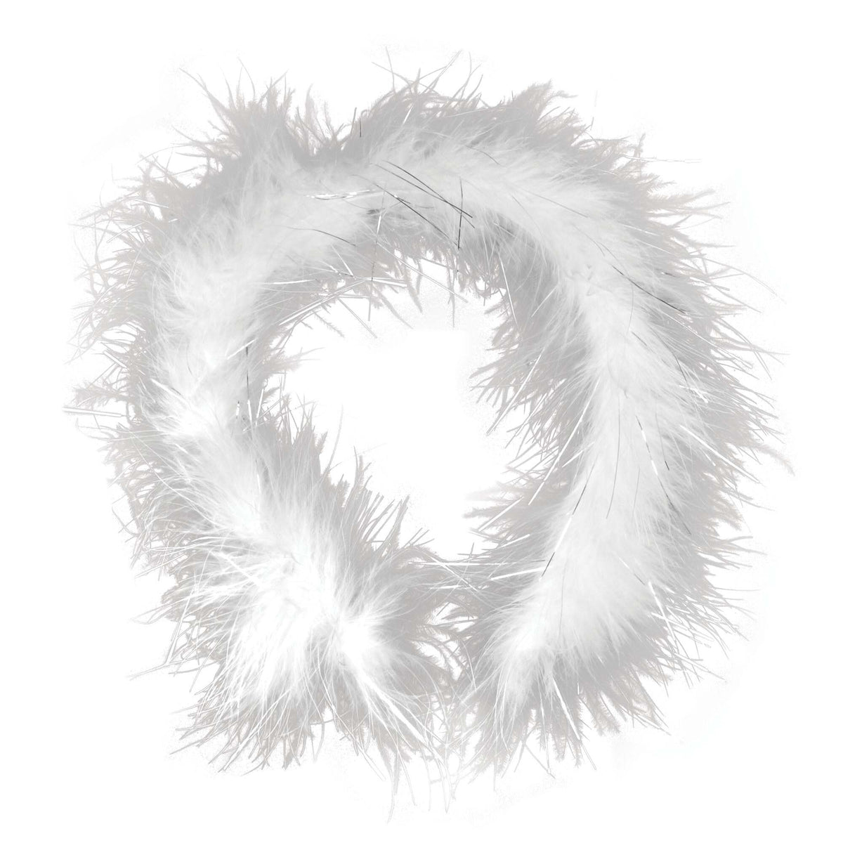 White Tinsel Feather Headband Costume Accessory 1