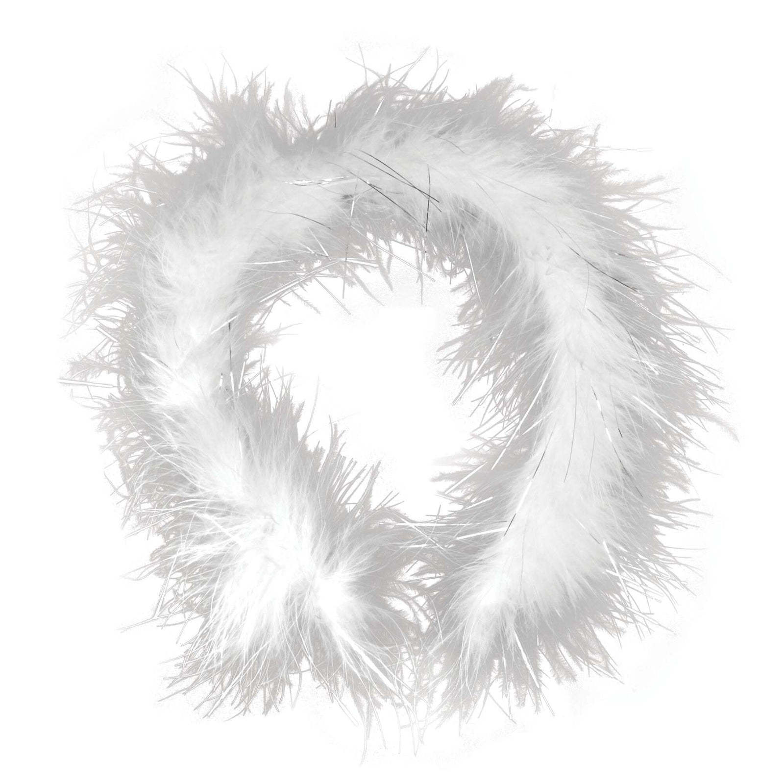 White Tinsel Feather Headband Costume Accessory 1