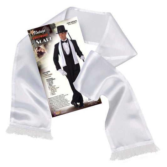 Mens Gangster Scarf White Costume Accesories Male Halloween 1