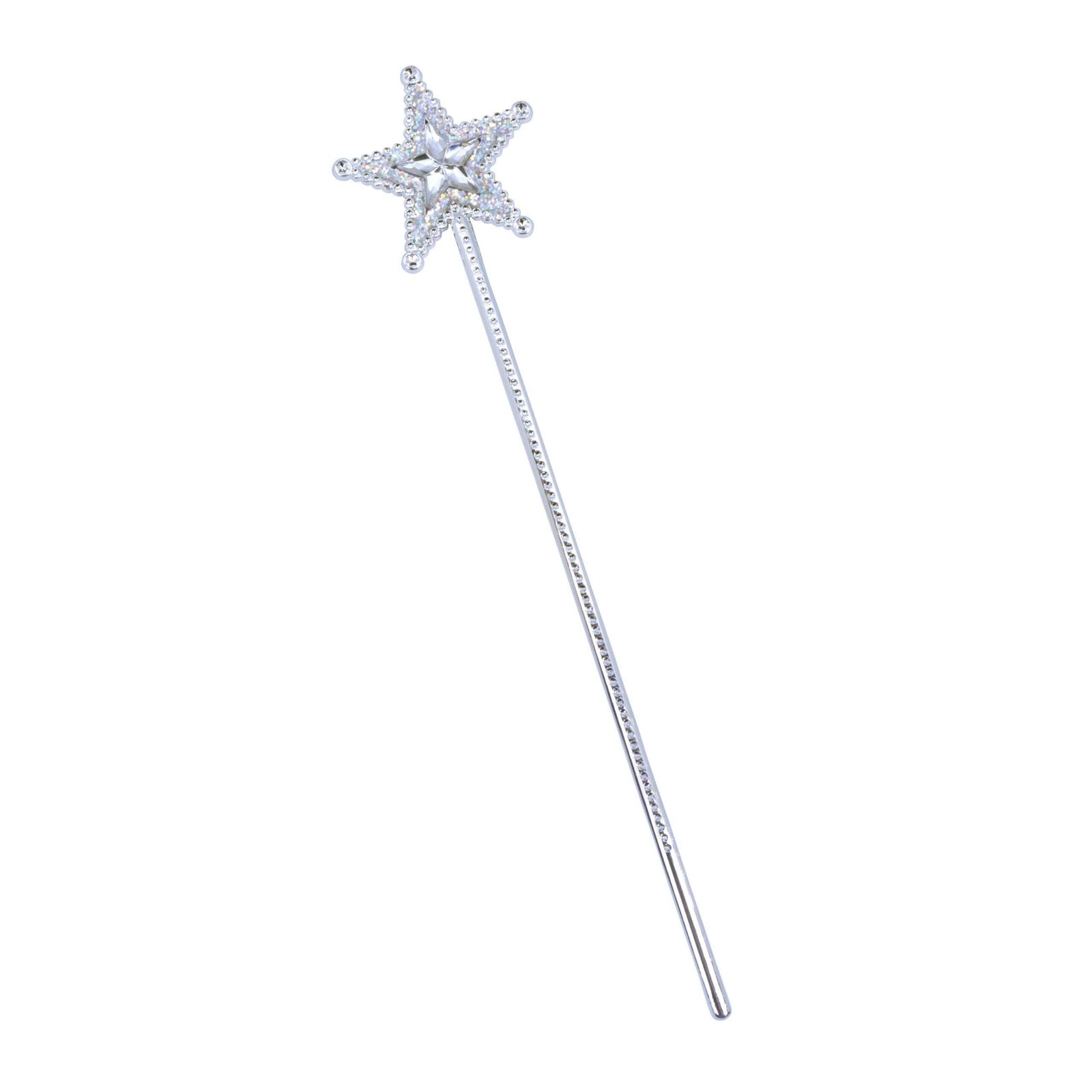 Silver Star Wand Clear Sparkle Gem Costume Accessory 1