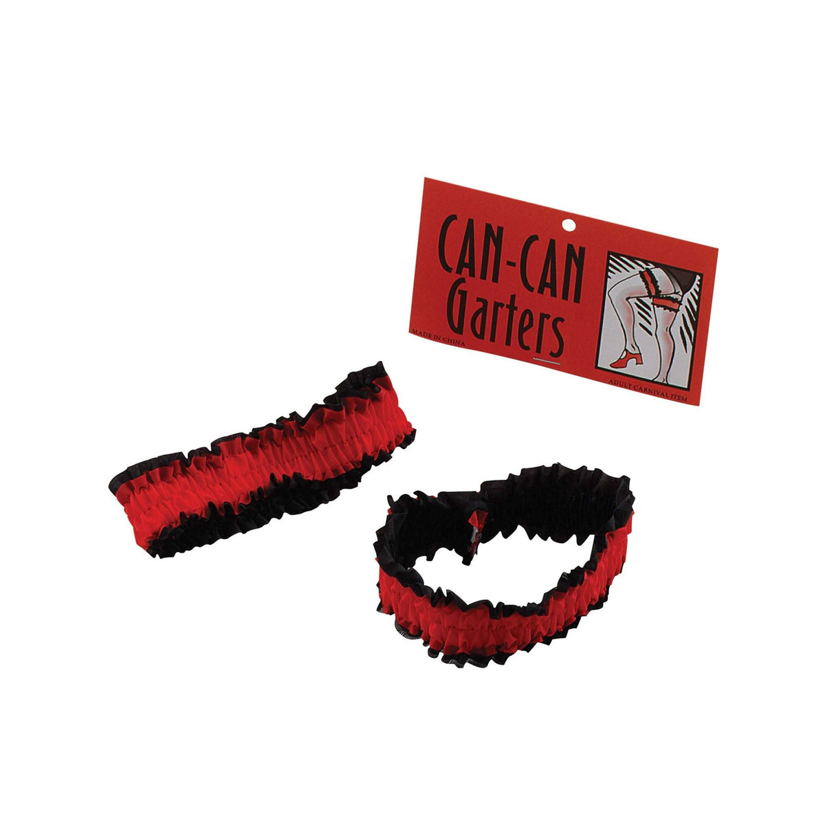 Womens Garters Can Red Black 2pkt Costume Accessories Female Pack 2 Halloween 1
