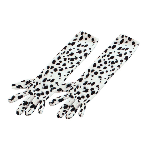 Womens Gloves Dalmation Elbow Length Costume Accessories Female Halloween 1