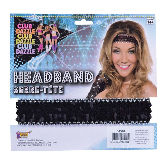 Womens Sequin Headband Black Costume Accessories Female Halloween 1