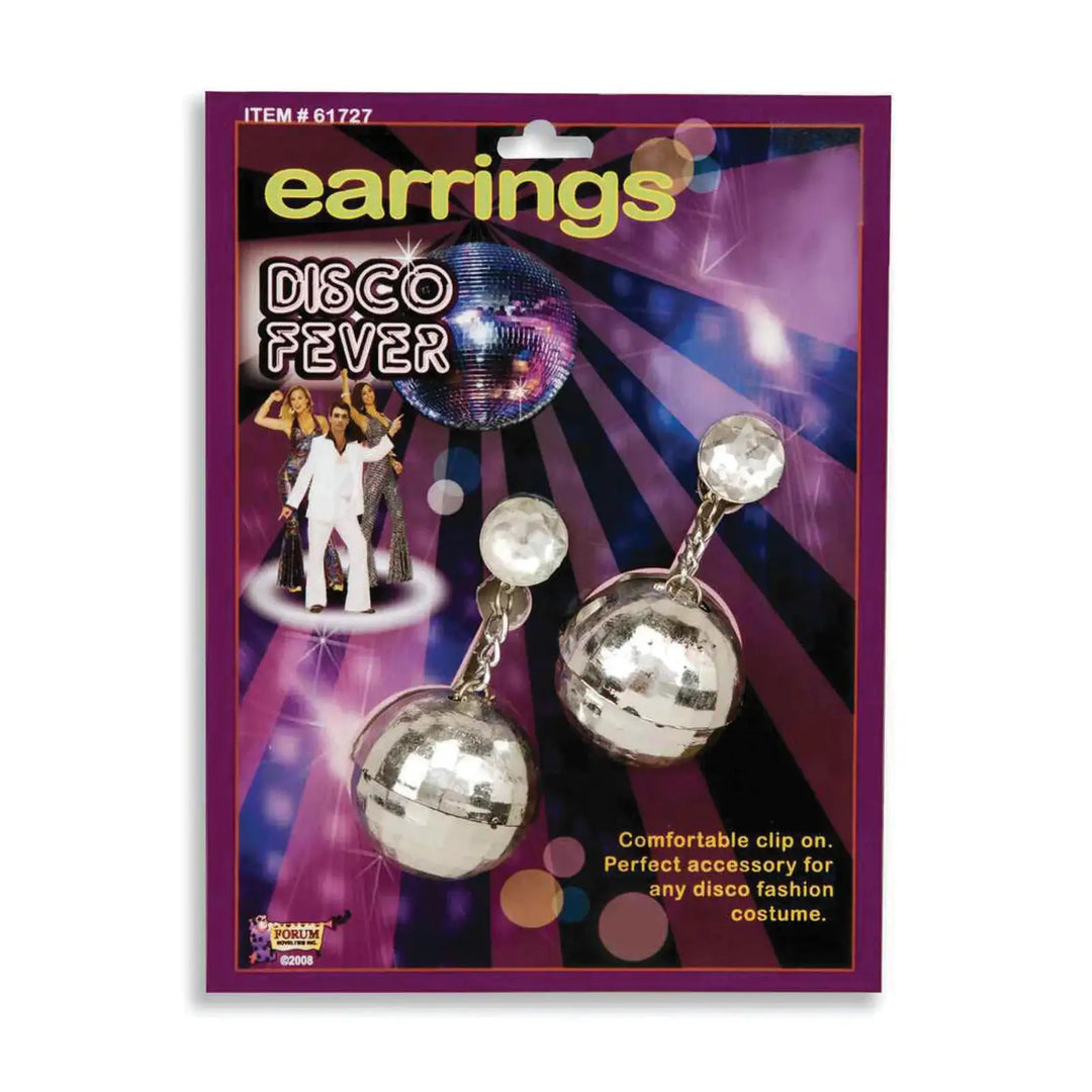 Disco Ball Earrings Clip On Costume Accessory 1