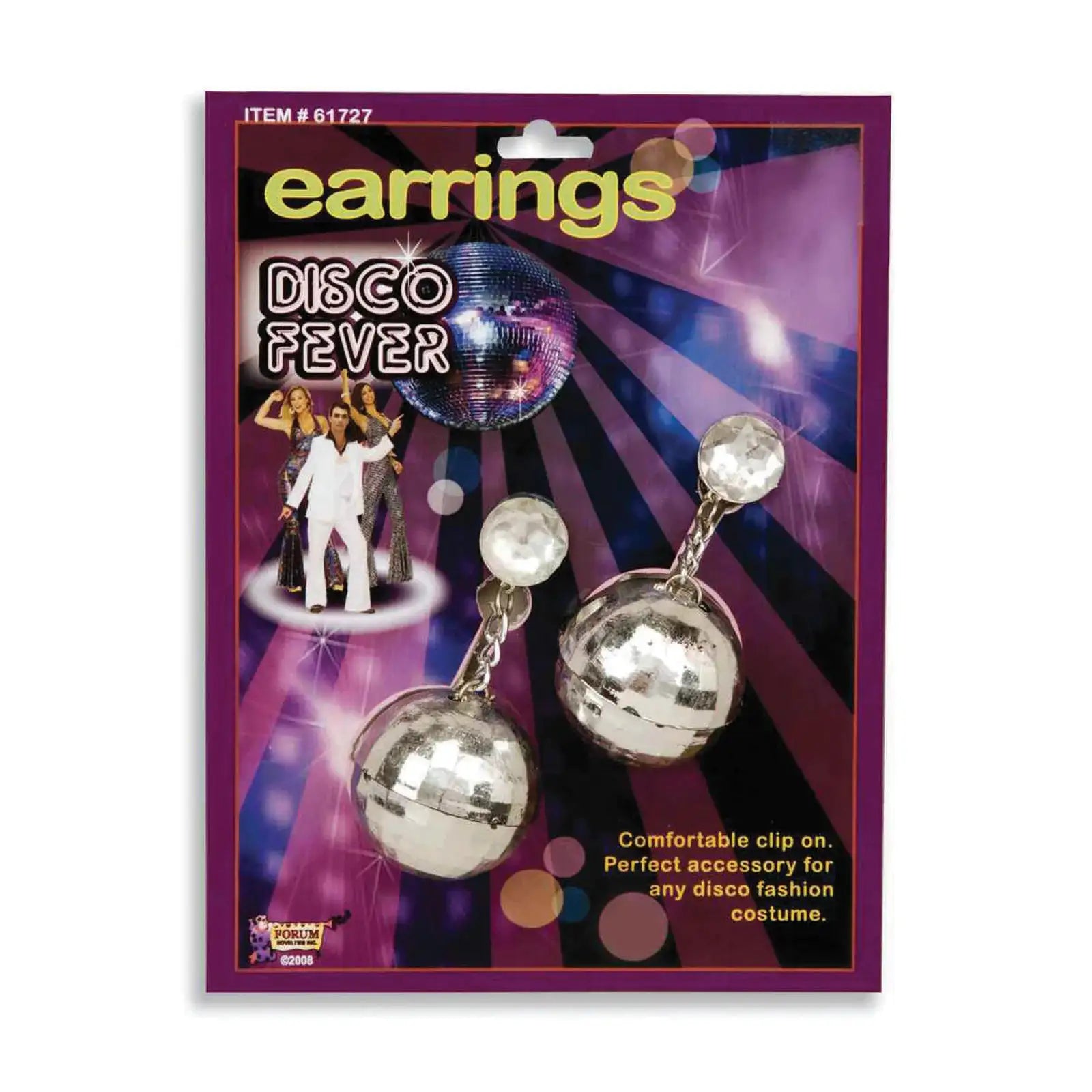 Disco Ball Earrings Clip On Costume Accessory 1