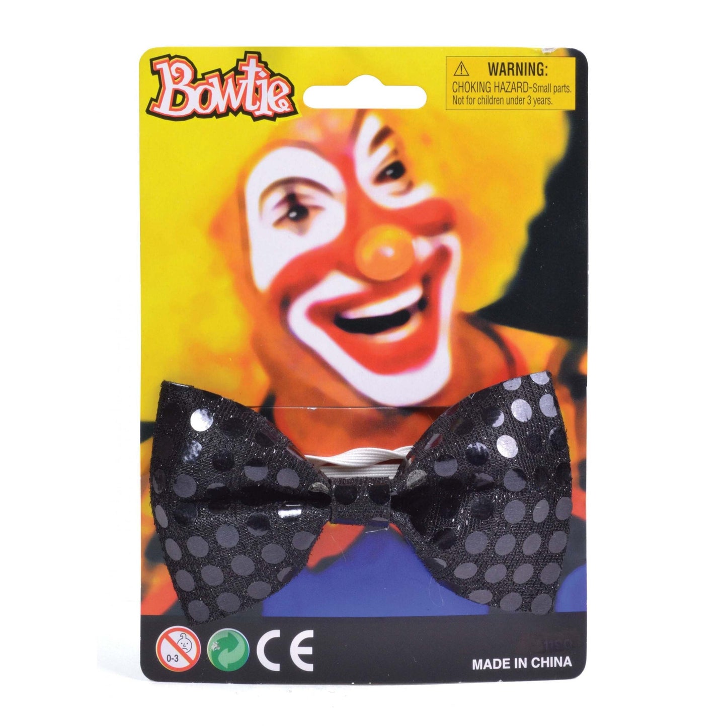 Sequin Bow Tie Black Clown Costume Accessory 1