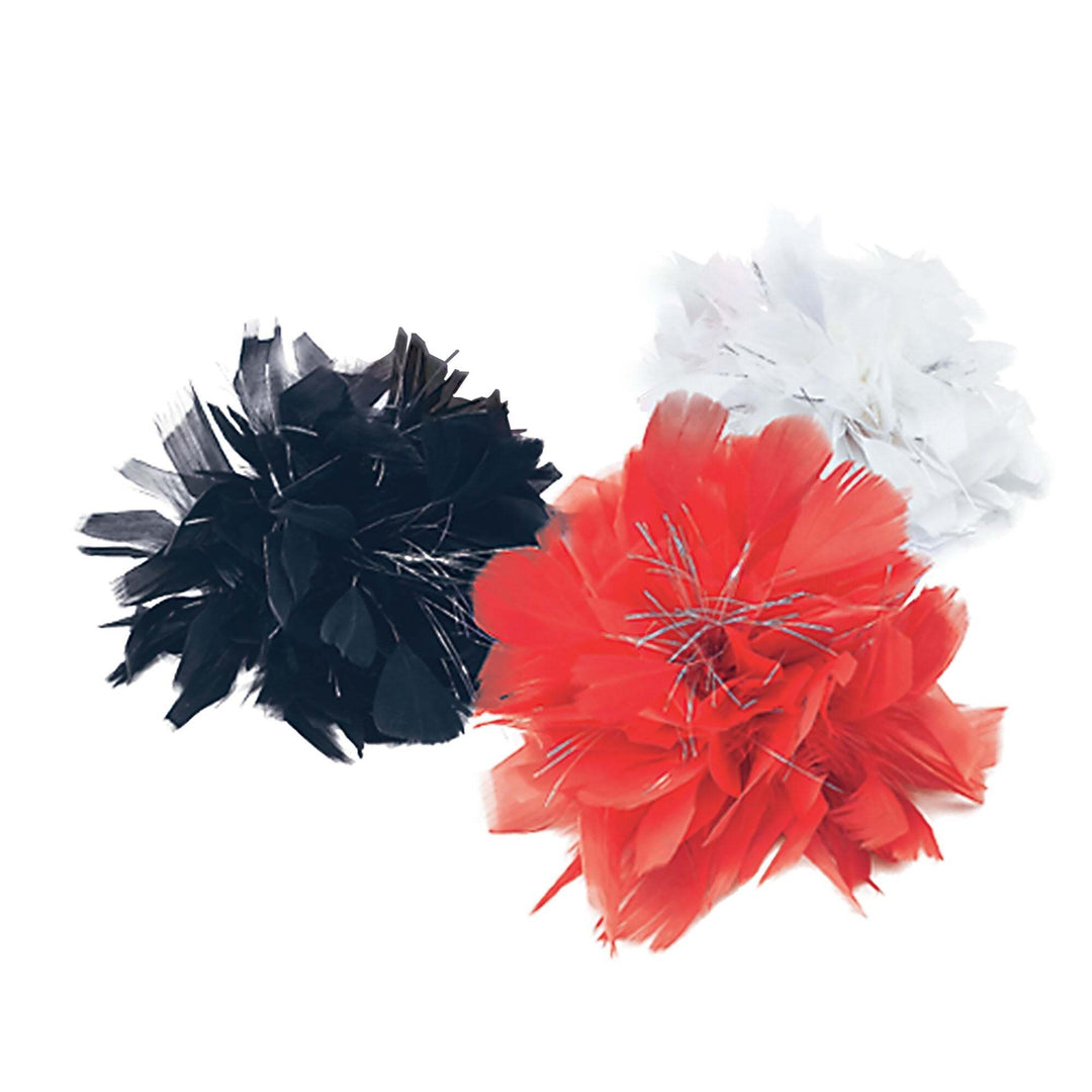 White Feather Tinsel Hair Clip Costume Accessory 1