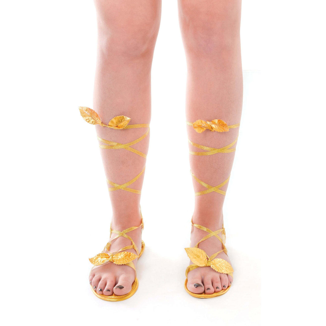 Goddess Sandals Gold Ladies Costume Accessory 1