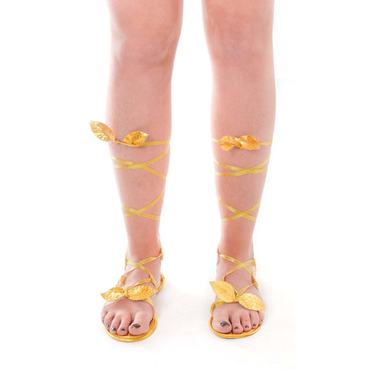 Goddess Sandals Gold Ladies Costume Accessory 1