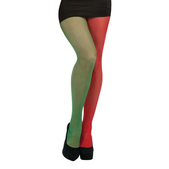 Fishnet Tights Green Red Costume Accessory 1