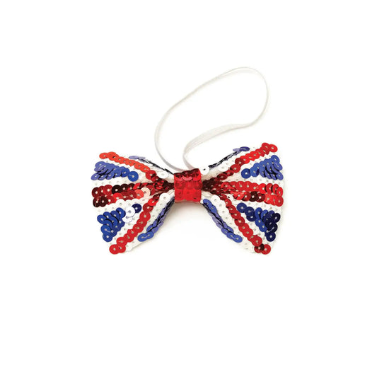 Union Jack Sequin Bow Tie Costume Accessory 1