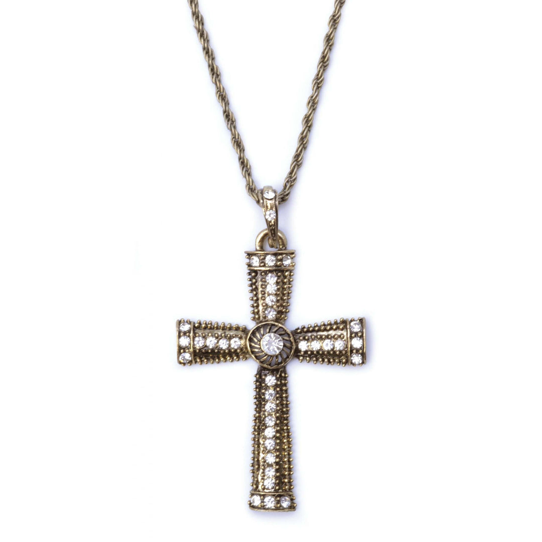Jewelled Cross Necklace Costume Accessory 1