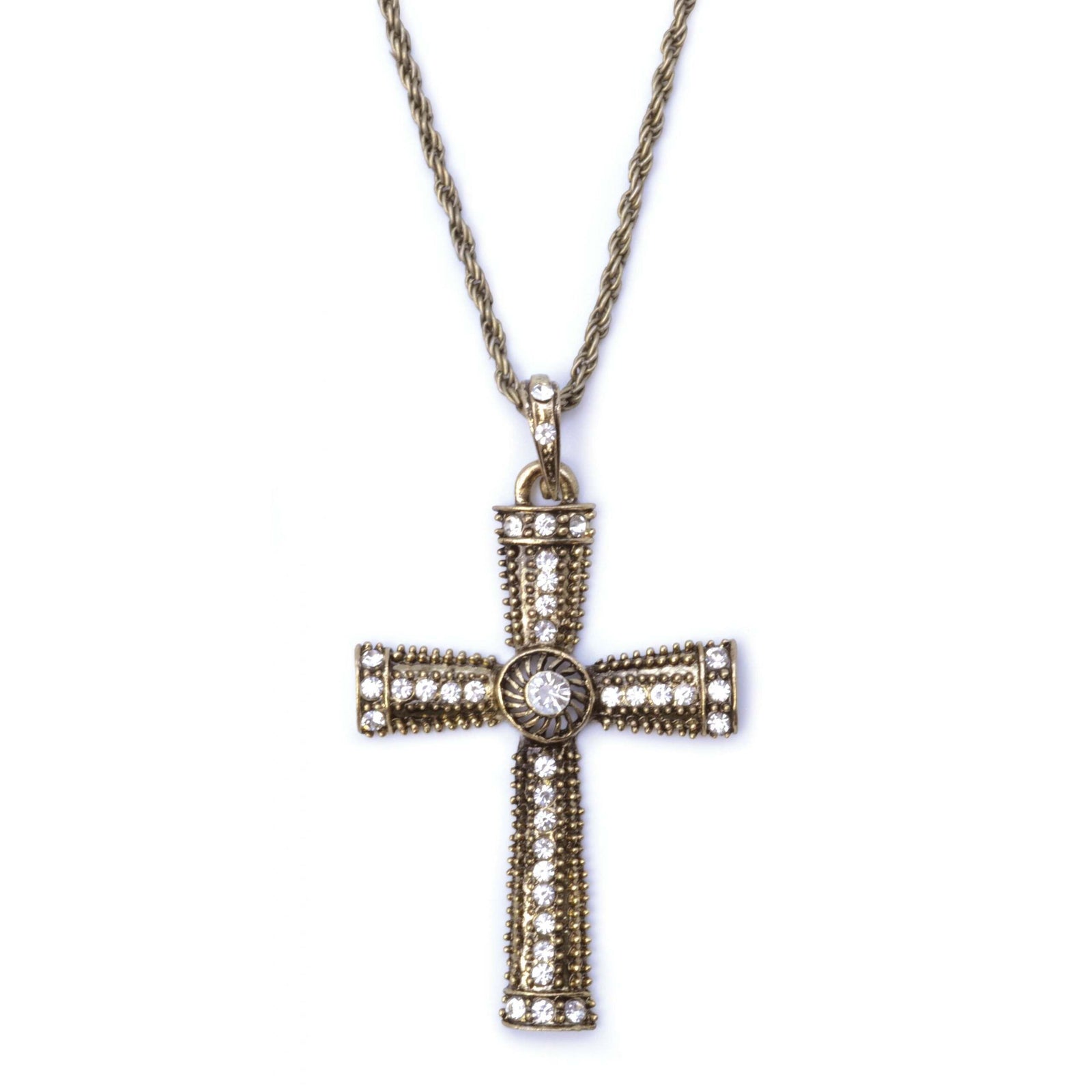 Jewelled Cross Necklace Costume Accessory 1