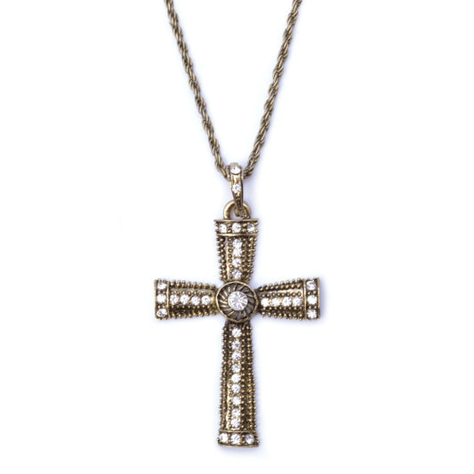 Jewelled Cross Necklace Costume Accessory 1