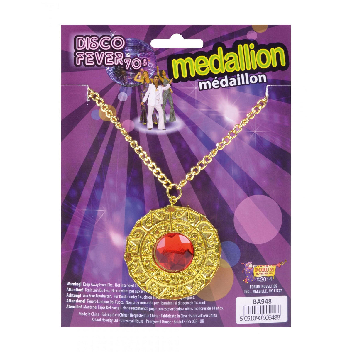 Mens Elvis Medallion Gold Costume Accessories Male Halloween 1