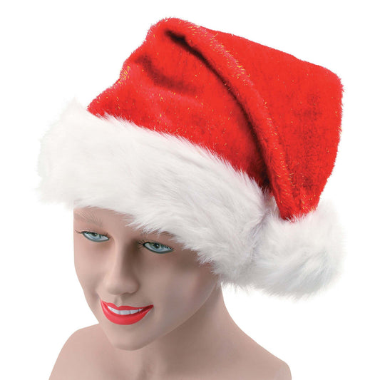 Santa Hat Plush Glitter Christmas Party Headwear 1