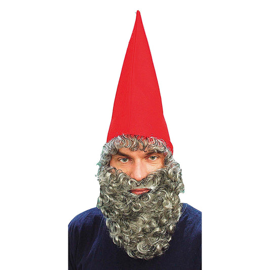 Mens Dwarf Hat Red & Beard Hats Male Halloween Costume 1