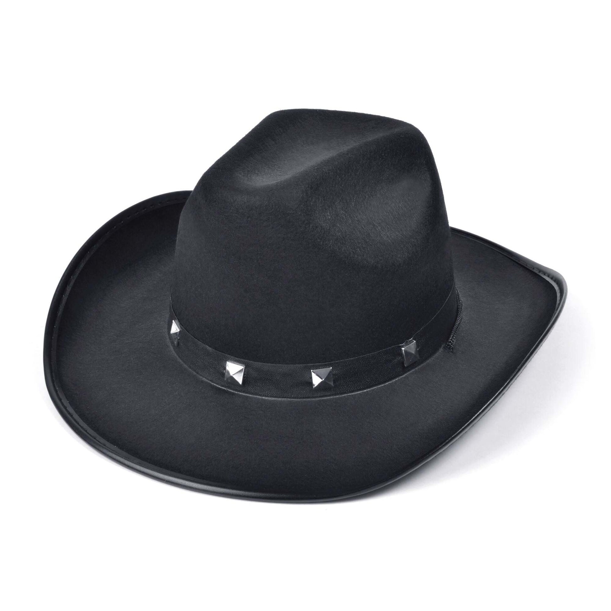 Black Felt Cowboy Studded Hat Adult 1