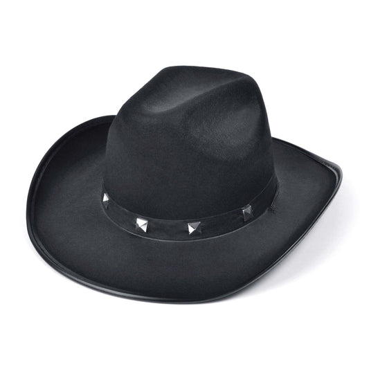 Black Felt Cowboy Studded Hat Adult 1