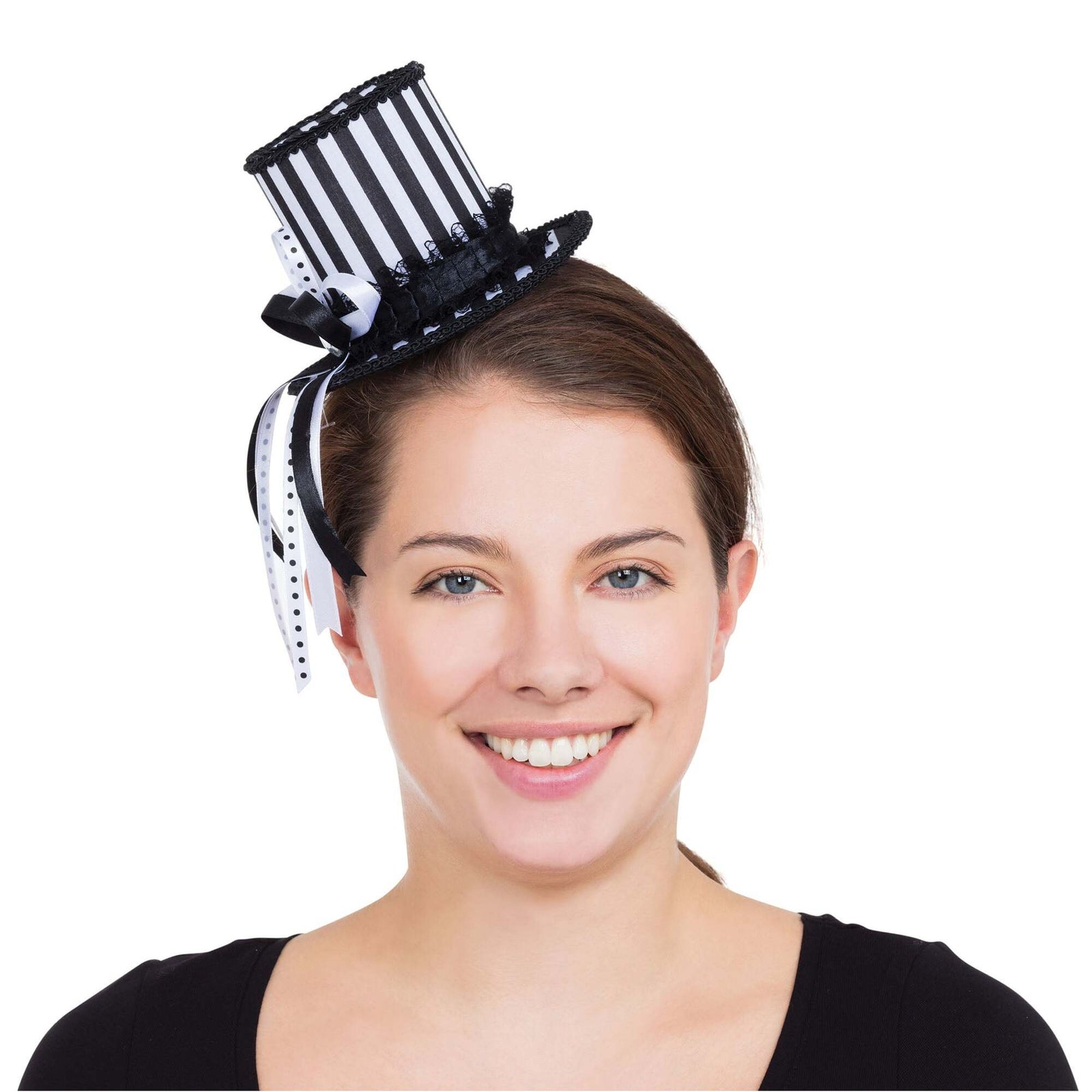 Harlequin Striped Mini Tall Hat Hats Female 1