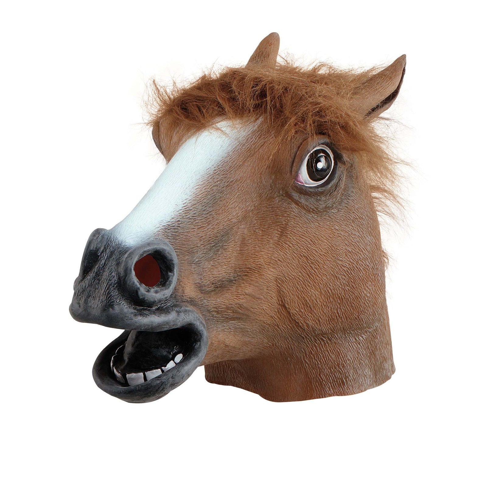 Horse Mask Brown Animal Rubber Overhead 1