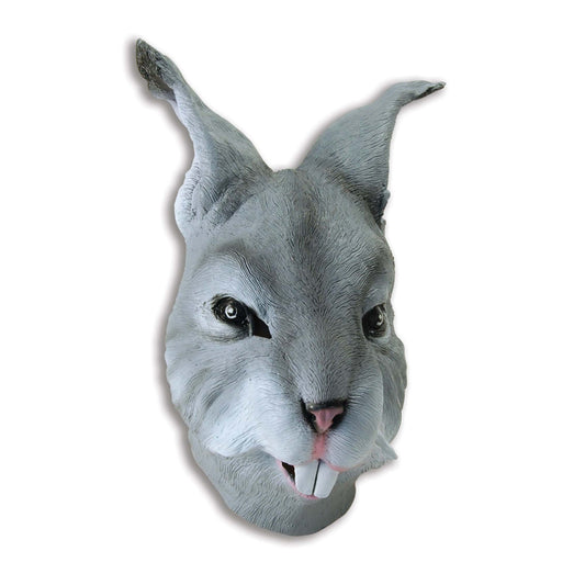 Rabbit Mask Rubber Grey Overhead Animal Disguise 1