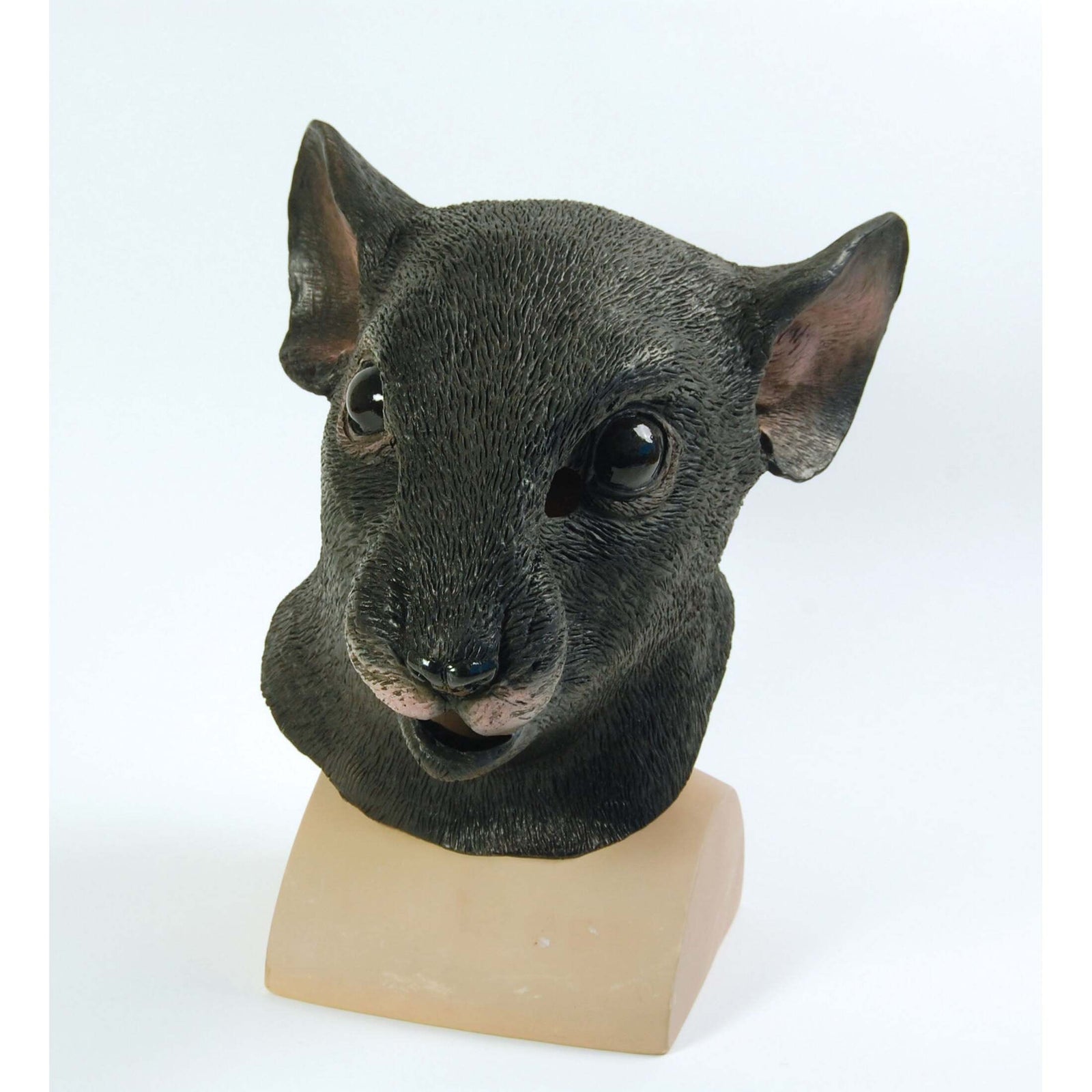 Black Rat Mask Rubber Adult Overhead 1