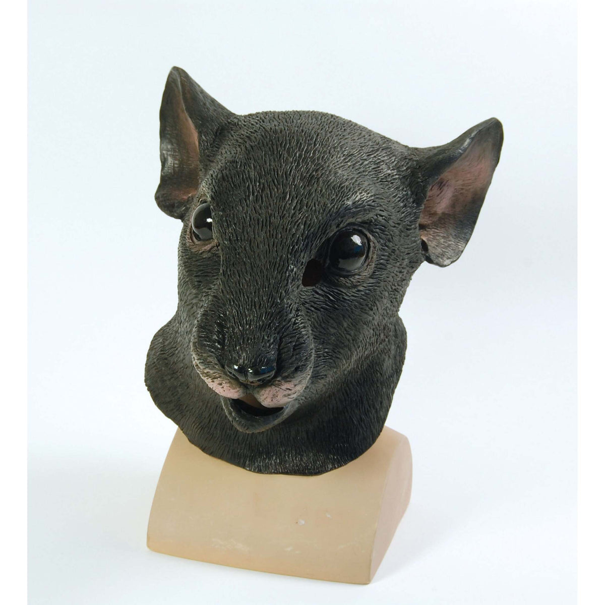 Black Rat Mask Rubber Adult Overhead 1