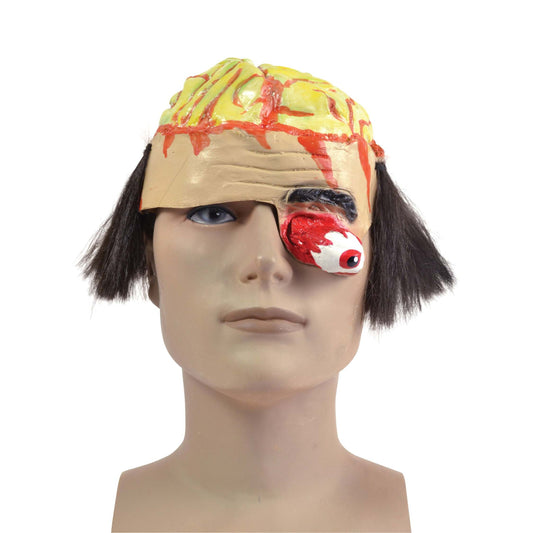 Brain Headpiece with Gory Eye Zombie Rubber Mask 1