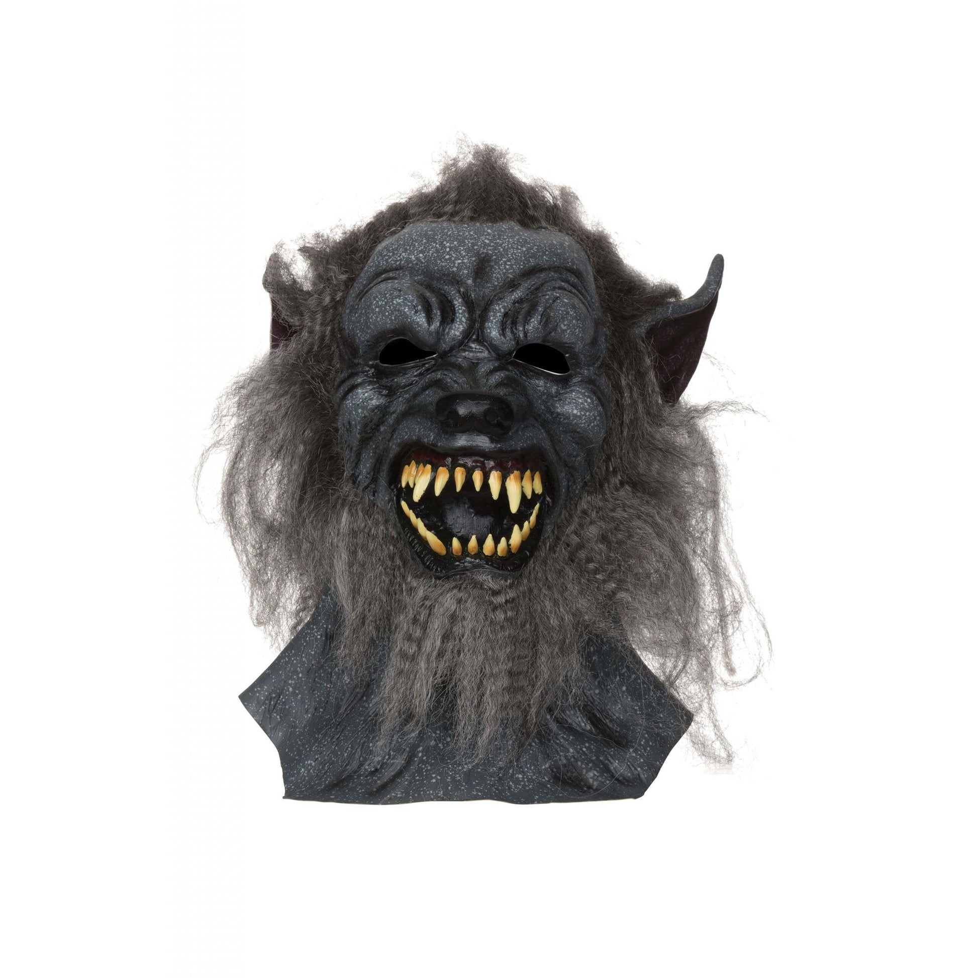 Wolf Mask Grey Hair Rubber Masks Unisex 1