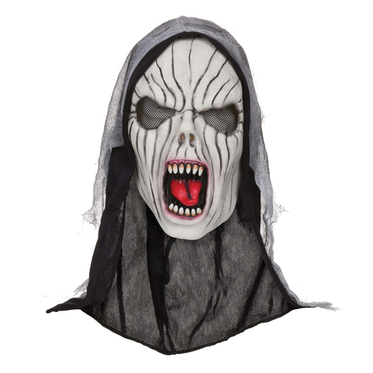 Womens Shrieking Banshee Mask With Hood Rubber Masks Female Halloween Costume 1