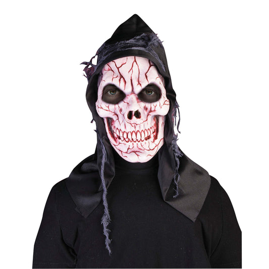 Hooded Ghost Skull Mask Rubber Masks Male 1