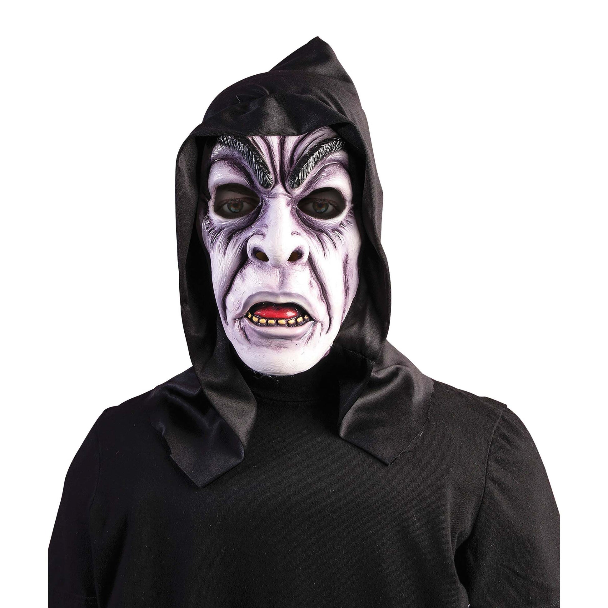 Hooded Zombie Ghoul Mask Rubber Masks Male 1