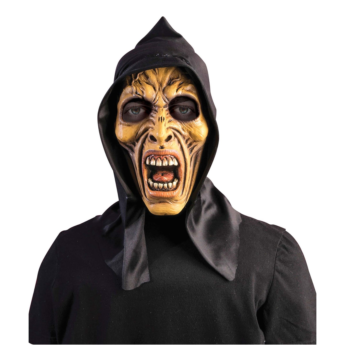 Hooded Zombie Mask Rubber Masks Male 1