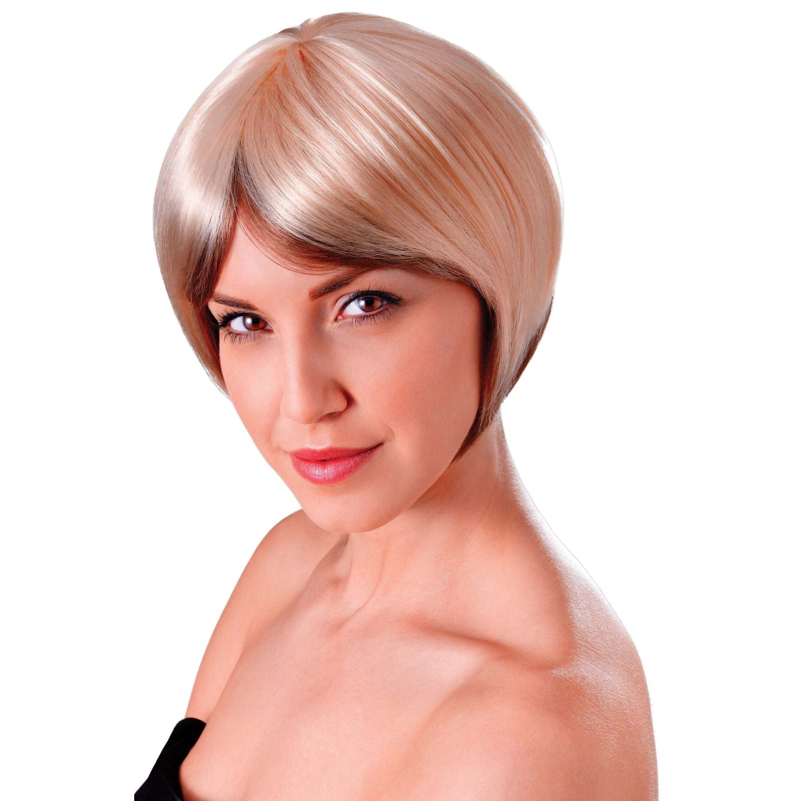 Womens Blended Bob Blonde Brown Wigs Female Halloween Costume 1