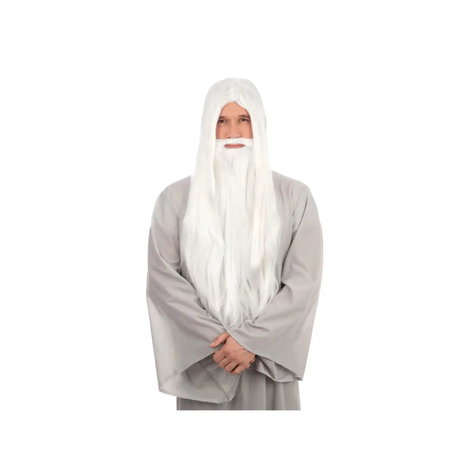 White Wizard Wig and Long Beard Gandalf Hair 1
