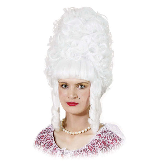 Womens Lady Pompadour White Wigs Female Halloween Costume 1