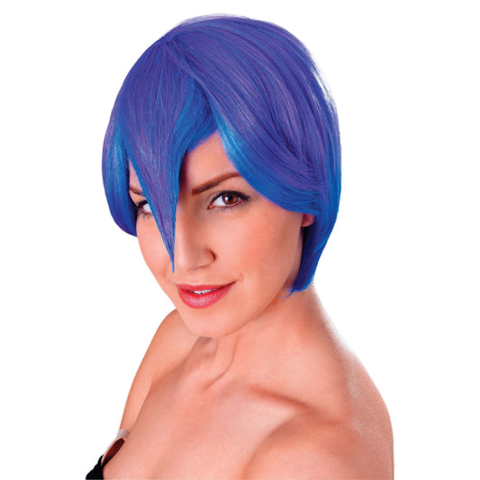 Womens Cosplay Manga Blue Purple Wigs Female Halloween Costume 1