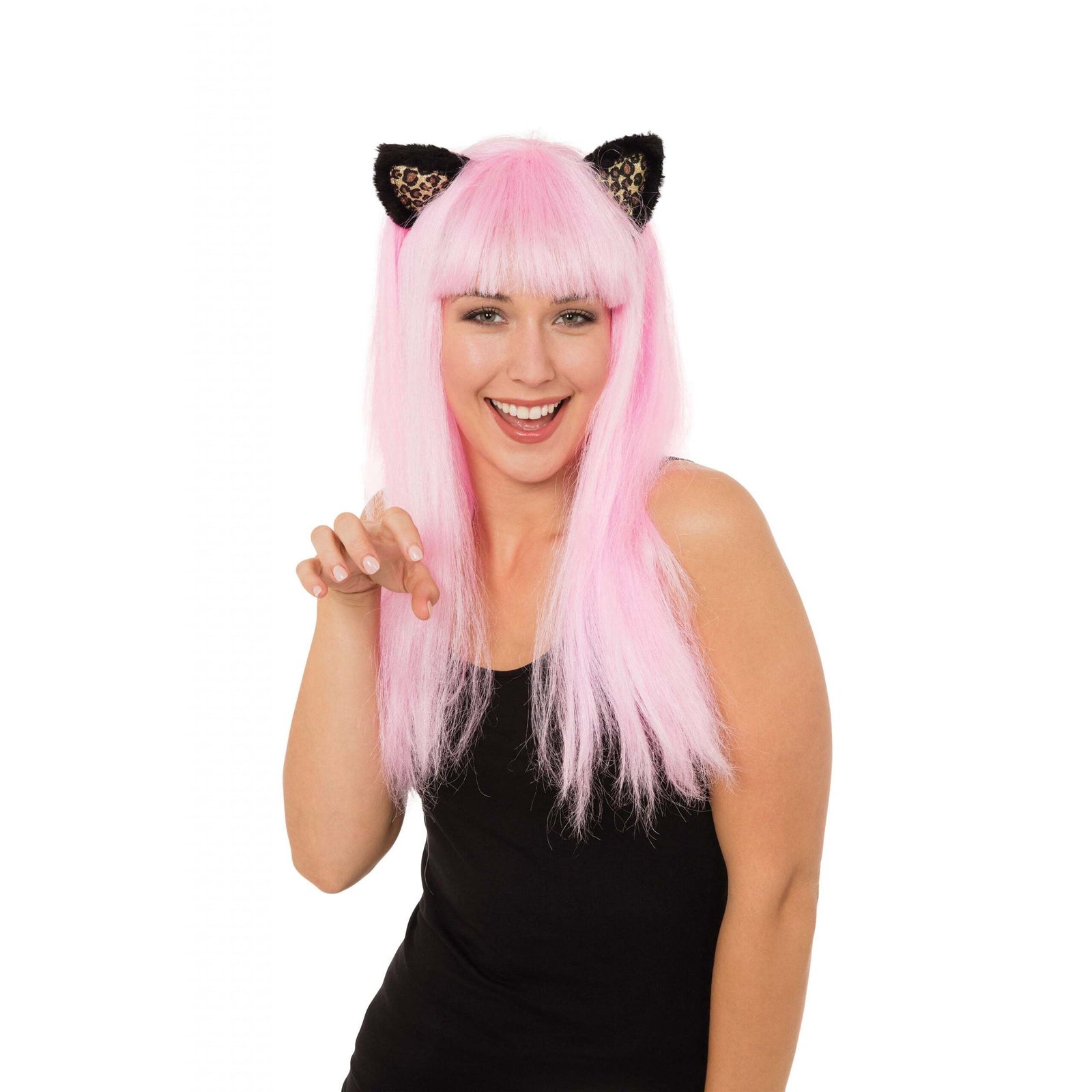 Cat Wig With Ears Pink Wigs Female 1