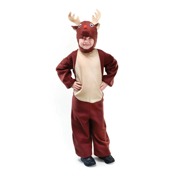 Reindeer Costume Kids Rudolf Red Nose 1