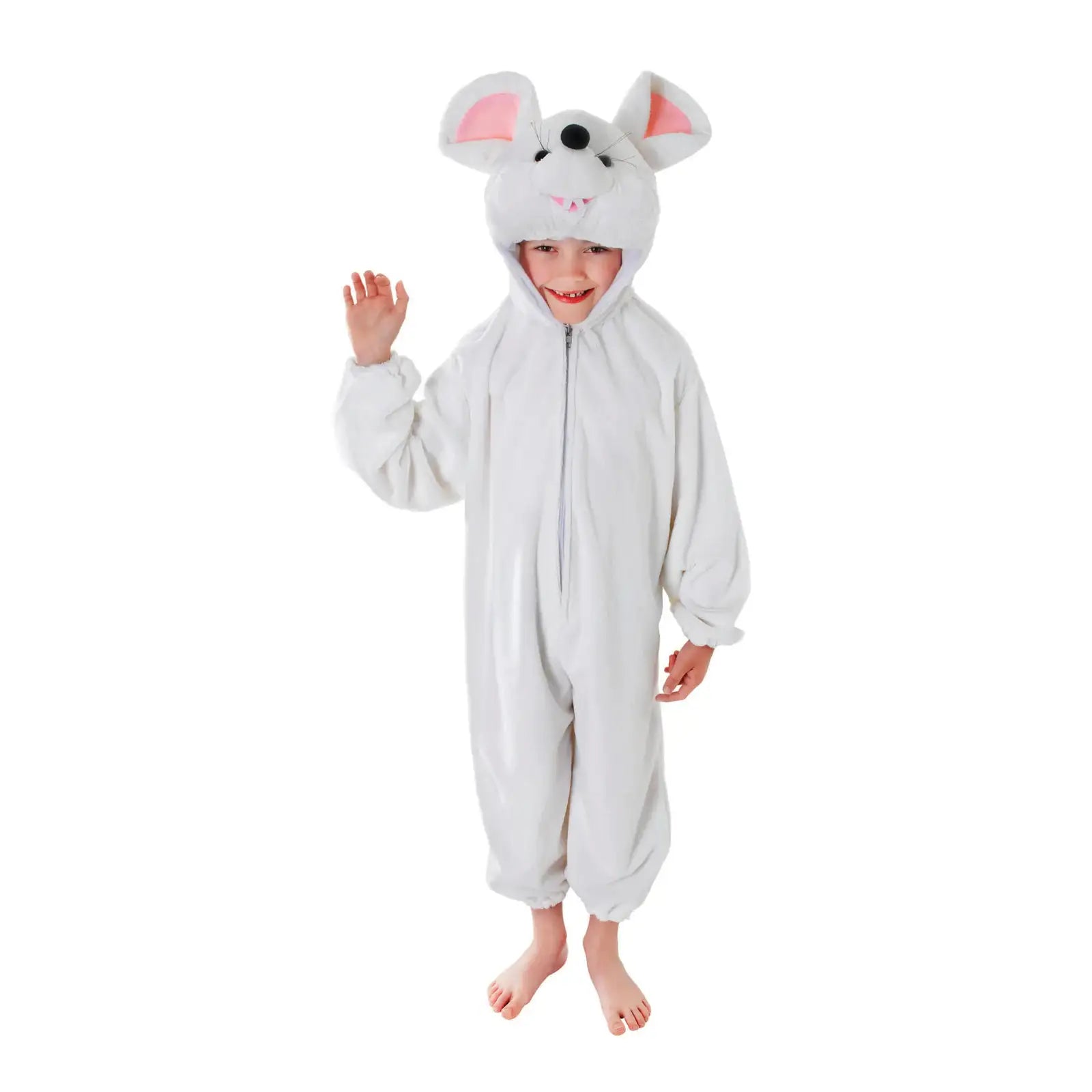 Mouse Costume Plush White Jumpsuit for Kids 1
