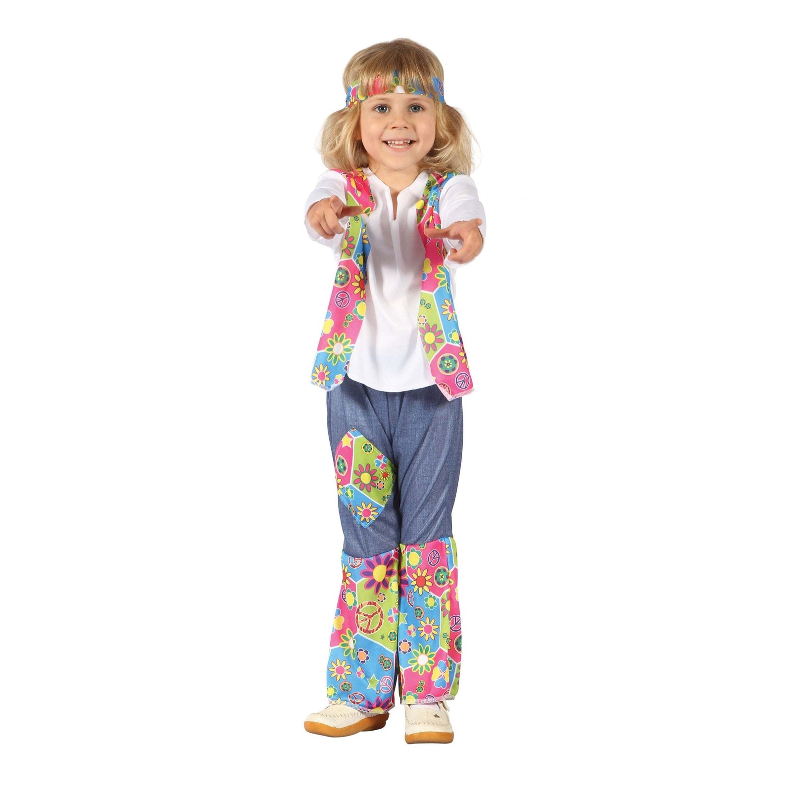 Girls Hippy Girl Toddler Childrens Costume Female 128cm Halloween 1