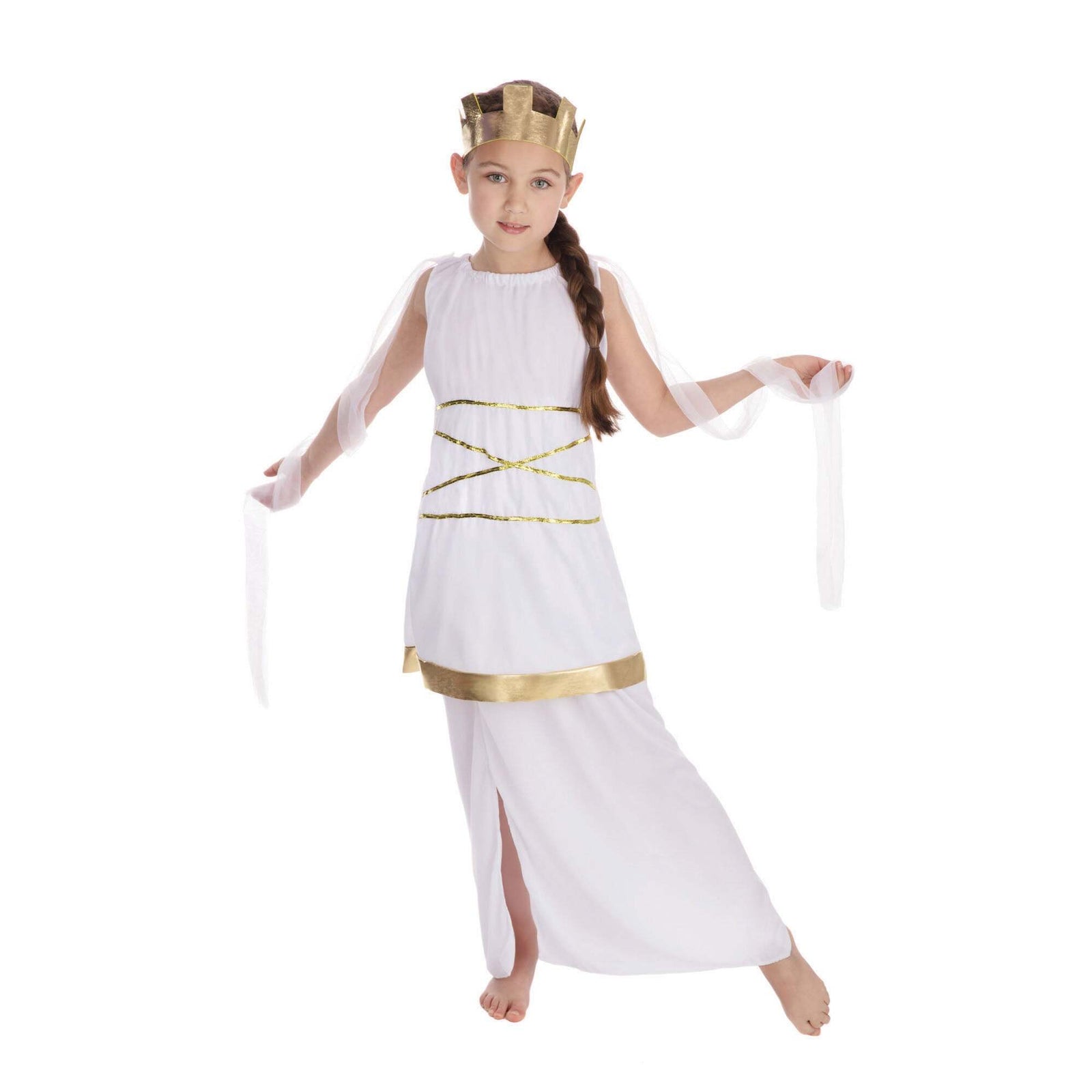 Grecian Girls Costume White Greek Kids Dress 1